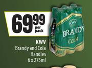 KWV Brandy & Cola Handies-6 x 275ml Per Pack