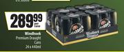 Windhoek Premium Draught Cans-24 x 440ml Per Case