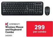 Karbon Wireless Mouse And Keyboard Combo 460931-Per Combo
