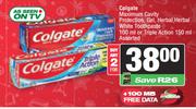 Colgate Maximum Cavity Protection,Gel,Herbal White Toothpaste 100ml Or Triple Action 150ml-For 2