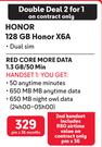 2 x Honor 128GB Honor X6A Smartphone-On Red Core More Data