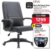 Linx Mars Mid-Back Chair LF-BS-6070 Plus Office Chair Lumbar Support