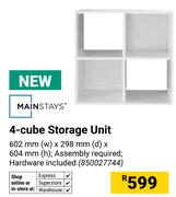 Mainstays 4 Cube Storage Unit 602mm (w) x 298mm (d) x 604mm (h) 850027744