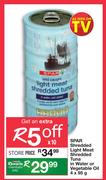 SPAR Shredded Light Meat Shredded Tuna In Water Or Vegetable Oil-4x35g