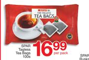 SPAR Tegless Tea Bags-100's Per Pack