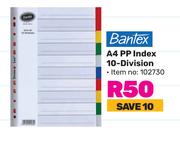 Bantex A4 PP Index 10 Division