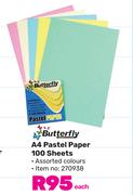 Butterfly A4 Pastel Paper 100 Sheets-Each