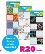 Back To School Labels Assorted-Each