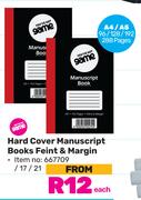 Game A4/A5 96/128/192/288 Pages Hard Cover Manuscript Books Feint & Margin-Each
