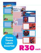 Disney Theme Labels Assorted-Each