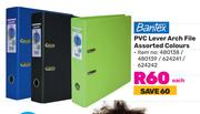 Bantex PVC Lever Arch File Assorted Colours-Each