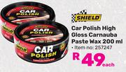 Shield Car Polish High Gloss Carnauba Paste Wax-200ml Each