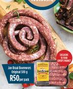 Jan Braai Boerewors Original-500g Per Pack