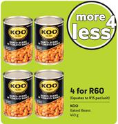 Koo Baked Beans-For 4 x 410g