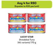 Lucky Star Shredded Tuna (All Variants)-For Any 4 x 170g