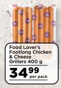 Food Lover's Footlong Chicken & Cheese Grillers-400g Per Pack