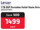Lexar 1TB E6P Portable Solid State Drive-Each