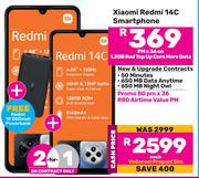 2 x Xiaomi Redmi 14C Smartphone-On 1.3GB Red Top Up Core More Data + On Promo 80