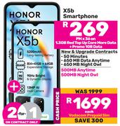 2 x Honor X5b Smartphone-On 1.3GB Red Top Up Core More Data + Promo 1GB Data