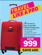 Travelwize 65cm Arctic Red 4 Wheel Trolley Case