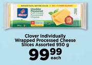 Clover Individually Wrapped Processed Cheese Slices Assorted-950g Each