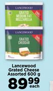 Lancewood Grated Cheese Assorted-600g Each