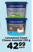 Lancewood Cream Cheese Assorted-230g Each
