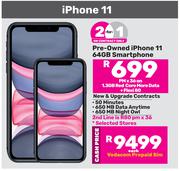 2 x Apple iPhone 11 64GB Pre Owned Smartphone-On 1.3GB Red Core More Data + Flexi 80