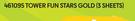 Tower Fun Stars Gold (3 Sheets) 461095-Each