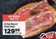 28 Day Matured Rump Steaks-Per Kg