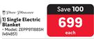 Pure Pleasure Single Electric Blanket ZEPP91188SH-Each