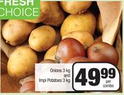 Onions 3kg & Impi Potatoes 3kg-Per Combo