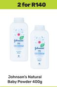 Johnson's Natural Baby Powder-For 2 x 400g