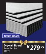 Drywall 12mm Board 3 x 1.2m 35016
