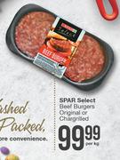 Spar Select Beef Burgers Original Or Chargrilled-Per Kg