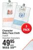 Character Baby Face Cloth (3-Pack) Each