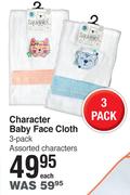 Character Baby Face Cloth (3-Pack) Each