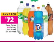 Fanta, Sprite Or Stoney Soft Drinks Assorted-For 4 x 2L