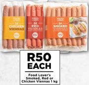 Food Lover's Smoked, Red Or Chicken Viennas-1Kg Each