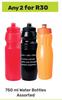 Water Bottles Assorted-For Any 2 x 750ml