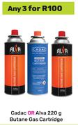 Cadac Or Alva Butane Gas Cartridge 220g-For Any 3