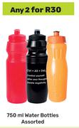 Water Bottles Assorted-For Any 2 x 750ml