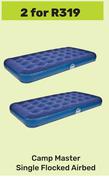 Camp Master Single Flocked Airbed-For 2