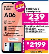 Samsung Galaxy A06 Smartphone-On 1.3GB Red Core Top Up More Data