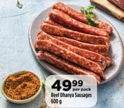 Beef Dhanya Sausages-600g Per Pack