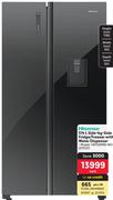 Hisense 514Ltr Side-By-Side Fridge Freezer With Water Dispenser H670SMIB-WD 373727-Each