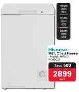 Hisense 142Ltr Chest Freezer H175CF 408903-Each