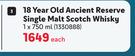 Glenfiddich 18 Year Old Ancient Reserve Single Malt Scotch Whisky-750ml Each