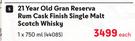Glenfiddich 21 Year Old Gran Reserva Rum Cask Finish Single Malt Scotch Whisky-750ml Each