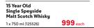 The Glenlivet 15 Year Old Single Speyside Malt Scotch Whisky-750ml Each